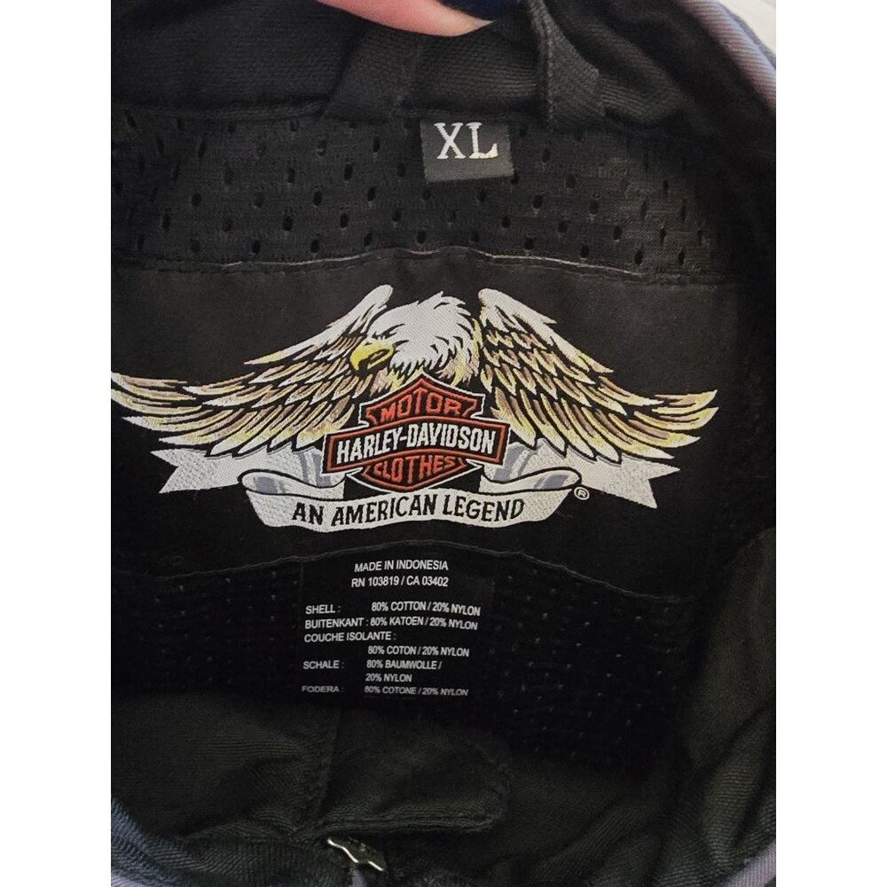 Harley-Davidson Mens Size XL Black Soft Shell Motorcycle Riding Jacket Coat - Picture 6 of 13